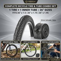 26 inch Bike Tire and Inner Tube Set 26x1.95 26x1.75 26x1.5 AV32mm Schrader Valve MTB Bicycle Tyre Cycling Parts Replacement Kit