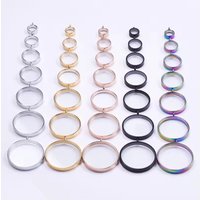 10PCS 10-40mm Round Glass Medallions floating charms for living lockets Rust-proof Stainless Steel Pendants Craft Photo Jewelry