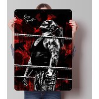 Bray Wyatt The Fiend Wrestling Portrait Poster Customized Vintage Metal Signs Wall Art Retro Tin Plaque for Room Decoration Cozy