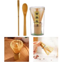 1/2/3pcs Matcha Whisk Set 100 Matcha Green Tea Powder Whisk Teaware Japanese Ceremony Bamboo Chasen Tea Tool Tea Brush Spoon