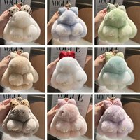 Fashion Plush Pompoms Bow Rabbit Pendant Cartoon Hanging Ornament Bag Pendant Stuffed Doll Backpack Key Chain Bag Accessories