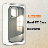 Ultra Thin Clear Black Hard PC Case For iPhone 17 Air 16 SE 15 14 13 Pro Max Shockproof Transparent Gray Protective Phone Cover