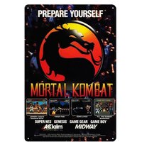 1n,Mortal Kombat Retro Video Game Metal Poster - 20x30cm