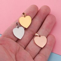 30pc 20*20mm Gold/steel Color Stainless steel mirror polish Heart Shape Charm for DIY Handmade Jewelry Making wholesale