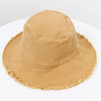Fashion Raw Edge Bucket Hat Ladies Sun Beach Bob Cap Unisex Outdoor Sport Pull Up Fisherman Hat Wholesale Custom Pastis Logo Hat