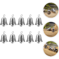 10 Pcs Mini Bell Pendant Alloy Craft Charms Small Hanging Bells Wind Chime Diy Jewelry Accessories Keychain Bag