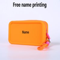 Silicone square bag, free name printing, makeup, coin purse, travel, toiletries, handbag, personalized customization