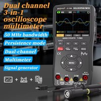 ZT-706S 3 in 1 Handheld Oscilloscope Dual Channel 50MHz 66000 Counts with Digital Multimeter and Signal Generator Tester