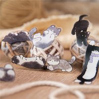1pcs DIY Decoration Adhesive Tapes Japanese Small cats and dogs in business Washi Tape Masking stickers stationery