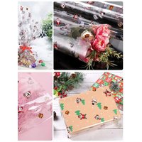 1 Roll Christmas Cellophane Wrap Roll 15.7x100Ft, 2.5 Mil Thick Clear Cellophane Gift Wrap Cellophane for Christmas Gifts, Arts