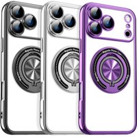 360° Rotation Kickstand Magnetic Stand Phone Case for iPhone 17 Air 16 15 14 Plus 13 12 11 Pro Max 16e Lens Protection Cover