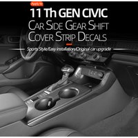 For 2022 2023 2024 2025 Honda Civic 11th Gen Accessories Car Side Gear Shift Cover Strip Decals ABS black Interior design