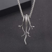 Retro Long Snake Three Headed Snake Pendant Necklace Stainless Steel Punk Biker Snake Necklace For Men Women Jewelry Gift