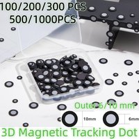 100-1000pcs Magnetic High Reflective Marking Points for Handheld Laser 3D Scanner Target Positioning Points Inner6.0mm Outer10mm