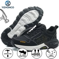 YIZHONCO Summer BOA Safety Shoes Man Lightweight Mesh Upper Steel Toe Breathable Anti Slip Work Safety Shoes Man Lightweight