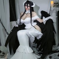 Anime Overlord Albedo Cosplay Costumes OVERLORD Dresses Cosplay Shoes Horns Uniform Wings Women Wigs Cap Halloween Christmas