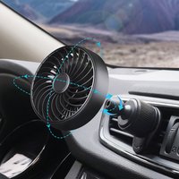 USB Car Fan Silent Mini Portable Adjustable 360° Rotation 3 Speed Strong Wind Air Cooling Fan Summer Auto Interior Accessories