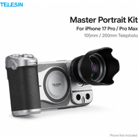 TELESIN Master Portrait Photography Kit For iPhone 17 Pro Max 17 Pro 105mm 200mm Telephoto Lens Camera Grip