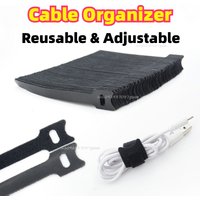 100PCS Releasable Cable Organizer Durable Black Cable Tie Mouse Earphones Wire Management Nylon Cable Ties Reusable