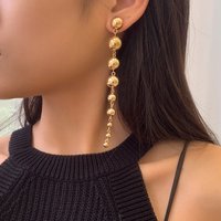 Punk Vintage Long Hanging Big Ball Pendant Drop Earrings for Women Classic Acrylic Bead Tassel Dangle Earrings Ear Jewelry Gift