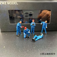 1:64 Hand-Painted Auto Mechanic Car Model Repair Shop Resin Scene Figures Garage Scene Diorama