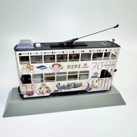 HO 1/87 Train Model BACHMANN Hong Kong Tram with Light Ding Ding Car Train Model Toy