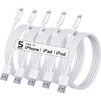 3PCS 5PCS USB TPE Cable Fast Charging Cable for iPhone14 13 12 11Pro X 8 for iPad White 1M 2M 3M