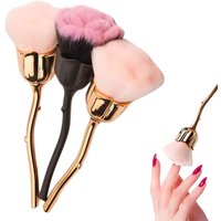 Rose Shape Nail Dust Brush Ultra Soft Nylon Manicure Brushes Nail Cleanning Tools Multifunction Make-up Beauty Brush