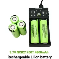 New 21700 NCR21700T Rechargeable Lithium 4800mAh 3.7V Power Battery High Discharge High Drain Li-ion Battery HD Cell +charger