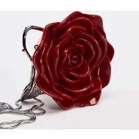 Fashion Retro Acrylic Bright Flower Shoulder Bag Silver Banquet Chain Bag Small Wallet Handbag Funny Party Bag Women Handbag