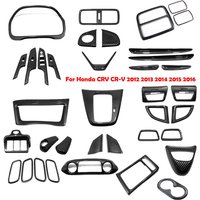 For Honda CRV CR-V 2012 2013 2014 2015 2016 ABS CarbonFiber Door Armrest Gear Shift Window Glass Lift Switch Panel Cover Trim