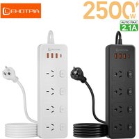 Australia 1.8m Extension Cord Multitap Socket AU Plug AC Power Strip Independent Switch Network Filter With USB C Charging Ports