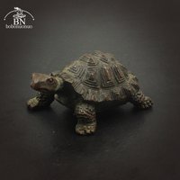 Antique Solid Copper Turtle Ornaments Trumpet Longevity Animal Figurine Miniature Sculpture Home Office Desktop Decoration Craft