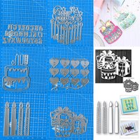 Happy birthday Cake candle Gift Box letter Metal Cutting Dies Stencils Scrapbooking Paper Card Craft Embossing Die Cuts template