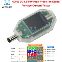 600W DT550 Digital Power Capacity Meter Voltage Current Tester Amp Meter for Routers Laptops Monitors DC 4.5-50V