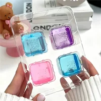 Needoh Nice Ice Baby 4 Pack Teenie Ice Cube Stress Balls Solid Clear Cube Fidget Toys for Anxiety Relief For Sensory Adults Kids