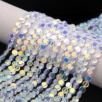 Flat Round Super Bright 6mm Translucent AB Colorful Crystal Glass Spacer Loose Beads For Jewelry Making DIY Bracelet Accessorie
