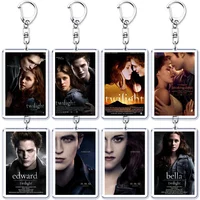Twilight Vampire Movie Keychain for Accessories Bag Bella Swan Edward Cullen Eclipse Pendant Key Chain Keyring Jewelry Fans Gift