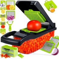 16 in 1 Multifunctional Vegetable Chopper Set Professional Food Slicer Dicer Grater with Handle Onion Potato Tomato Cutter