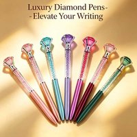 10-24Pcs Luxury Crystal Diamonds Ballpoint Pen Bling Metal Signature Pen for Women Office School Wedding Gift Christmas Business