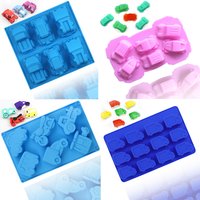 Car Silicone Mold Sports Auto Race Motorcycle Train Chocolate Soap Making Supplies Crayon Candle Ice Cube Tray Cake Decoration