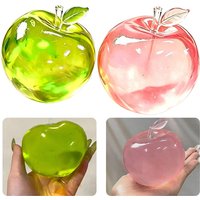 1/2pcs Apple Maltose Squishy Toy, Green & Pink Dual Color, Transparent Slow Rebound Fidget Stress Relief Toys,birthday gift