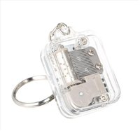 Unique Acrylic Music Box Movement Keychain Portable Mini Mechanical Music Box Handy Musical Instrument