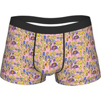 Funny S-Simpsons Cartoon Boxer Brief Underwear Quality Men Novelty Boxer Shorts Customs Large Size Panties
