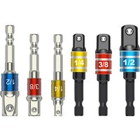 3PC color hexagonal screw air screwdriver conversion extension rod 1/2 square head 3/8 socket 1/4 electric screwdriver tool set
