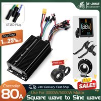 AliExpress KUNTENG E-BIKE 3000W-5000W 48V 72V E-Bike 3-mode Square wave to Sine Wave Controller 80A with UKC1 LCD Meter (Protocol 2) for Electric Scooter