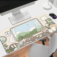 Cute Mouse Pads Kawaii Gaming Mousepad Gamer Natural Rubber Mouse Mat Keyboard Mats Desk Pad Mousepads XXL 90x40cm For Computer