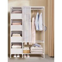 Floor-Standing Simple Wardrobes with Drawers Large Capacity Bedroom Open Storage Cabinet Dustproof Closet Rack