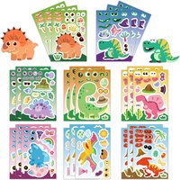 8PCS Cartoon Cute Dinosaur Collage Toy DIY Stickers Luggage Tablet Computer Speaker Skateboard Waterproof Stickers
