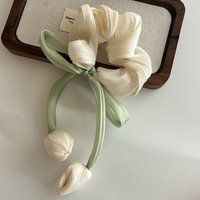 New Fashion Sweet Tulip Ribbon Hair Ring For Women Girls Cute Elegant Bowknot Hair Clip Exquisite Tassels Hair Accessories Gifts